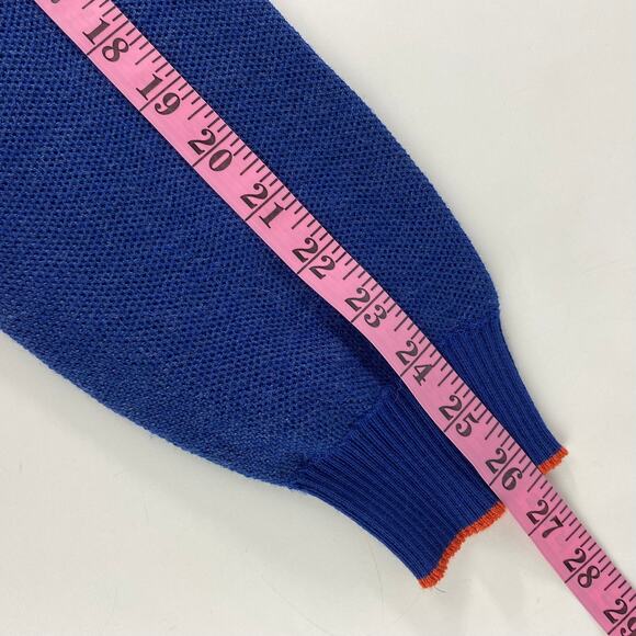 Codice Merino Wool Blend Sweater Men L Royal Blue V-neck Orange Trim Rib Cuffs - Picture 8 of 9